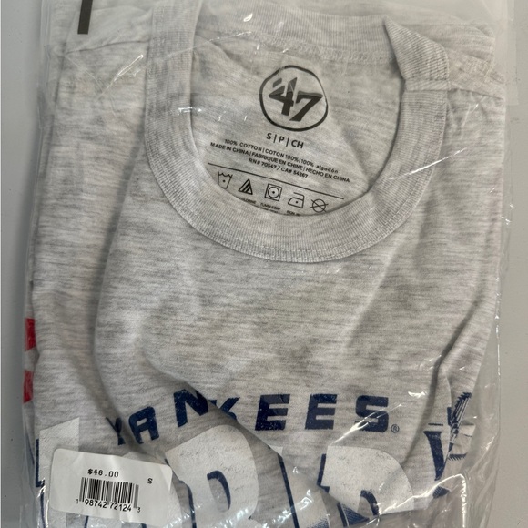 New ‘47 2024 World Series Men's New York Yankees Shirt size Medium Grey New - Picture 4 of 4